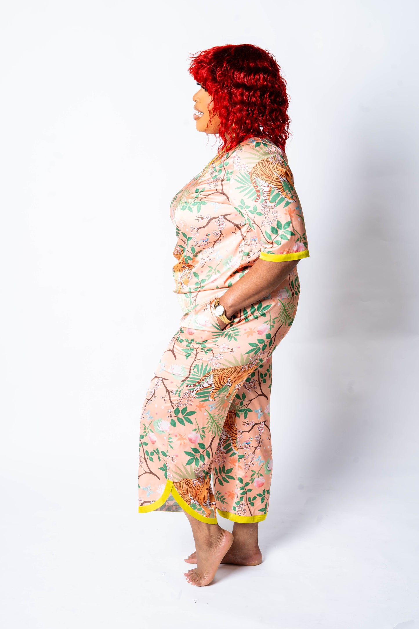 Roaring Floral Off the Shoulder PJ Set
