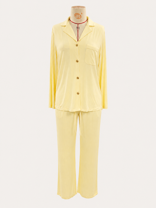 'Sade' Soft Comfy Wellness PJ Set (Pastel Yellow)