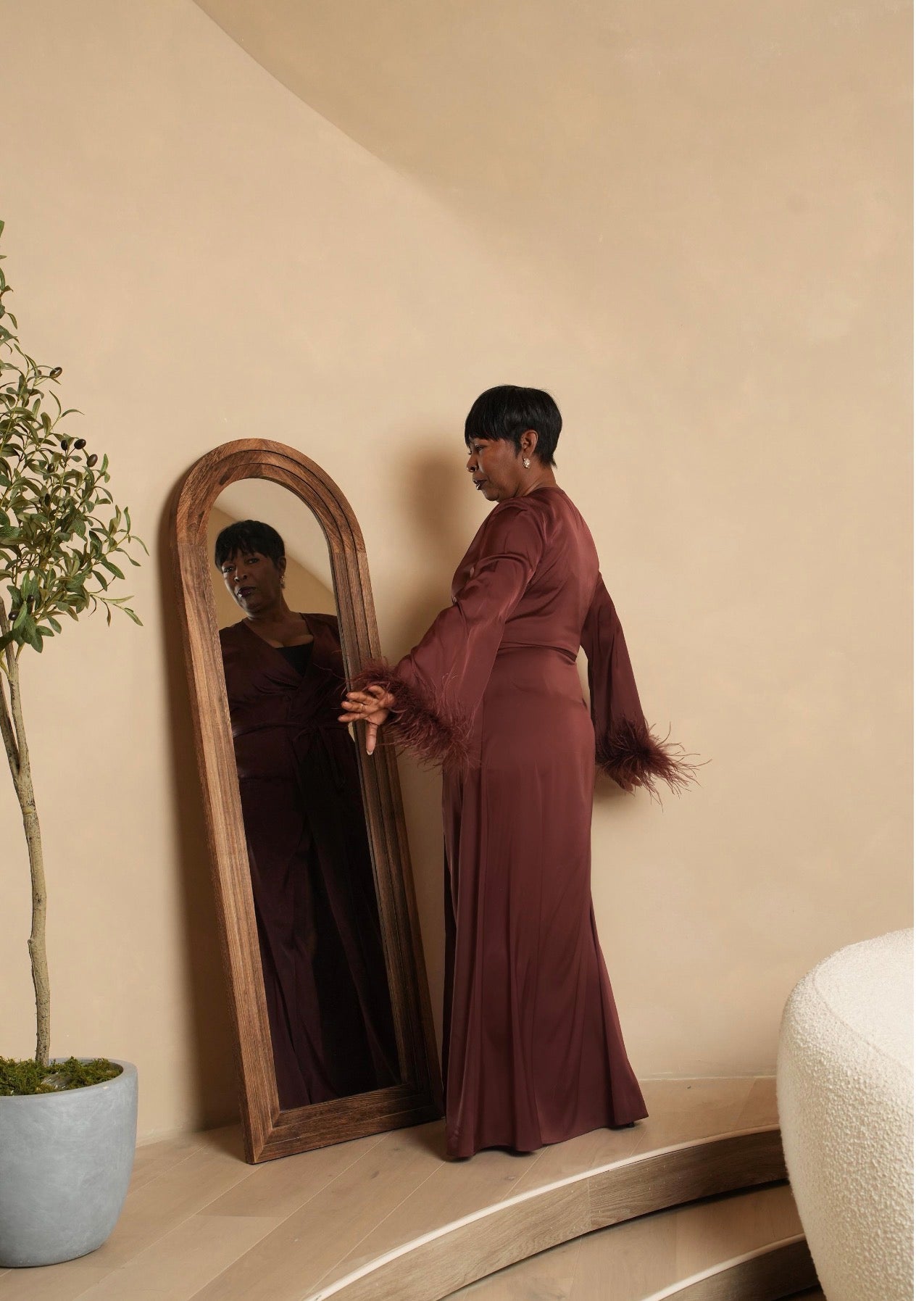 Holiday Dream Long Satin Wrap Robe